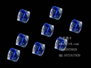 8205046--每包20个--方形多棱夜光水晶--宝石蓝
